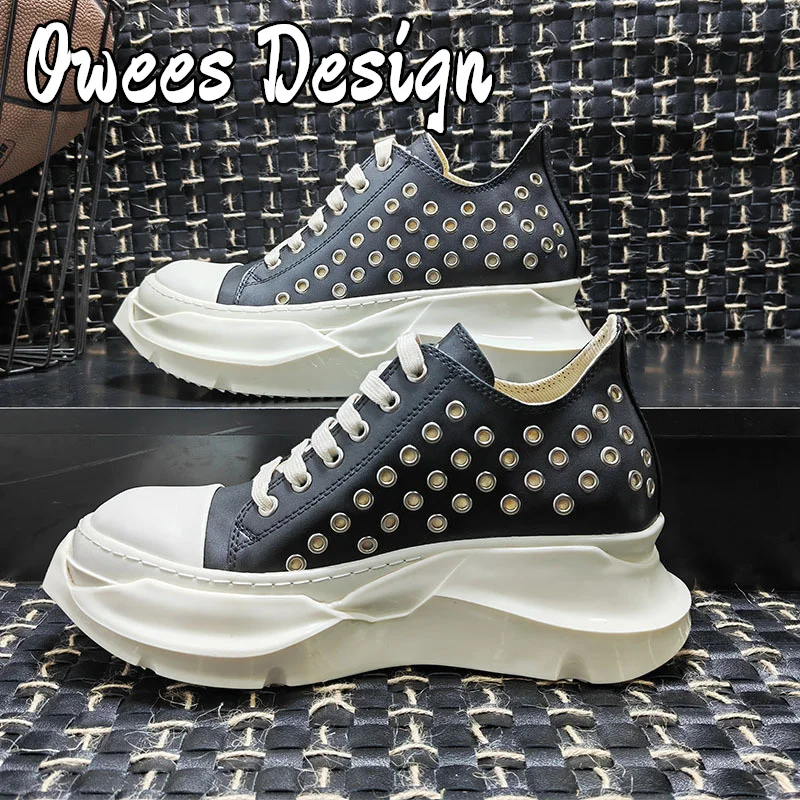 Owees Design Brand Shoes Men Increase Thick Sole Double Sole Sports Casual Fashion Breathable Couple Fashion Ankle Boots Women