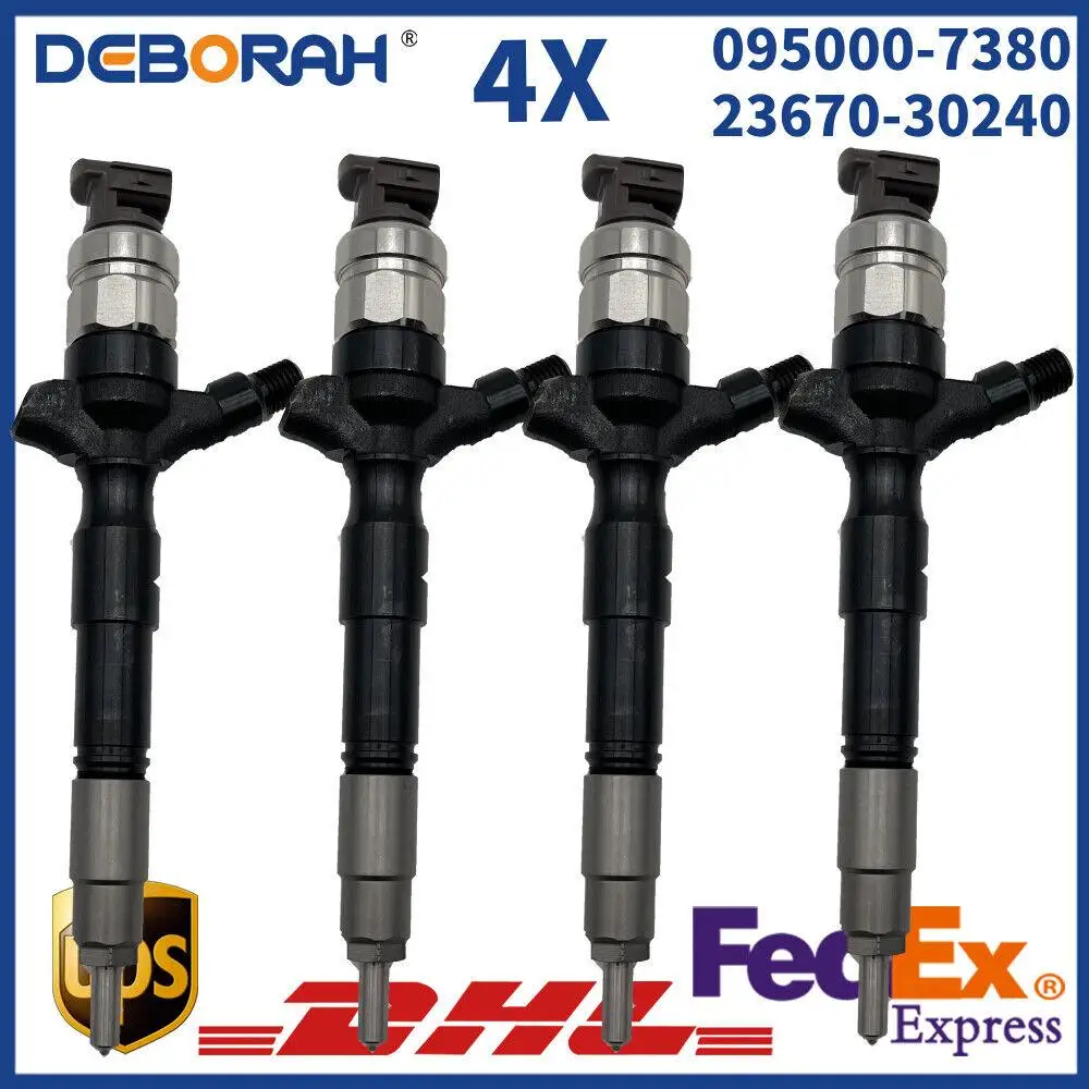 

4PCS Fuel Common Rail Injector ASSY 095000-7380 23670-30240 for ISUZU 6HK1 Engine