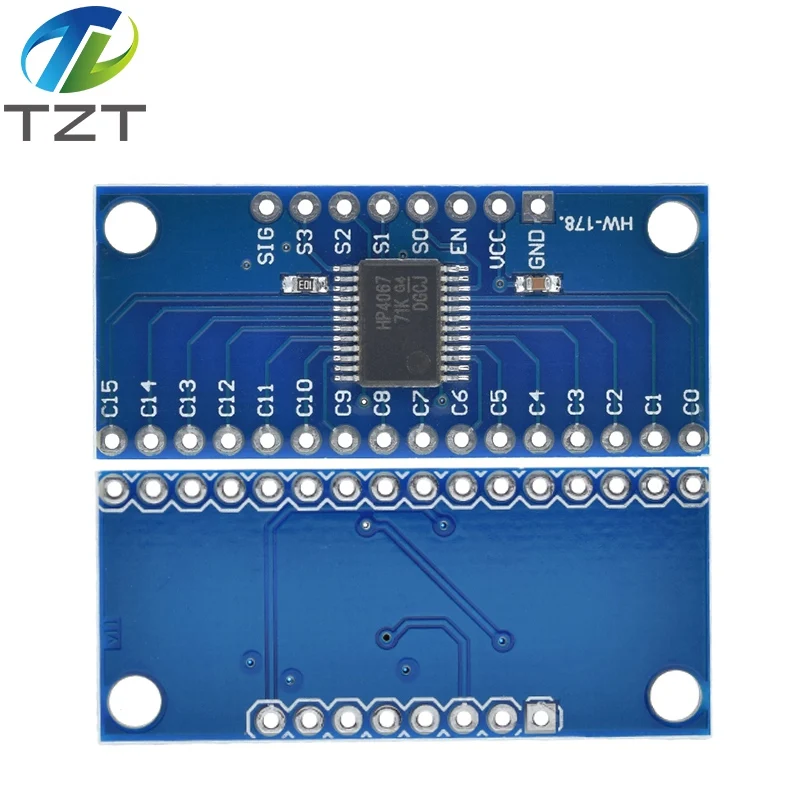 TZT CD74HC4067 16-Channel Analog Digital Multiplexer Breakout