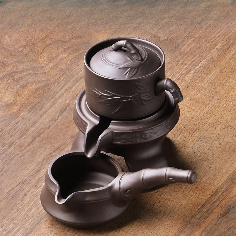 Lazy Stone Grinding Tea Set Single Household Tea Maker Rotating Water Automatic Kung Fu Teapot Teacup Set Accessories