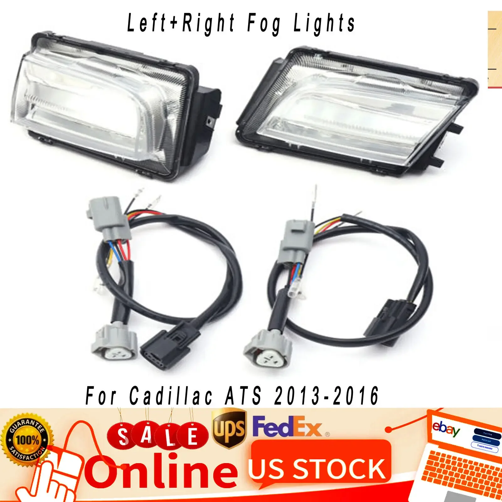 

LED Fog Lights + DRLs for 2013-2016 Cadillac ATS - Super Bright 6000K White, Plug and Play Kit