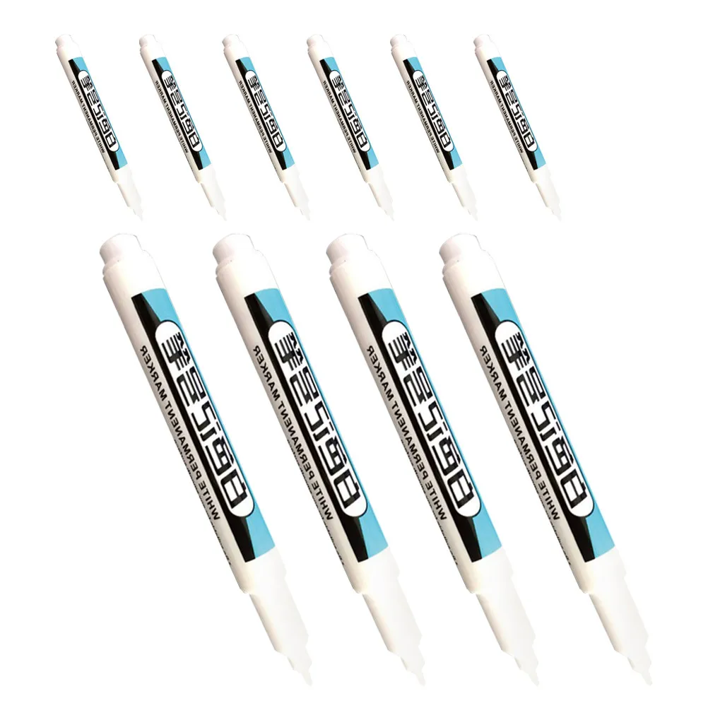 10 Pack White Permanent Paint Marker Pens for Construction Art Crafts Halloween Christmas New Year DIY