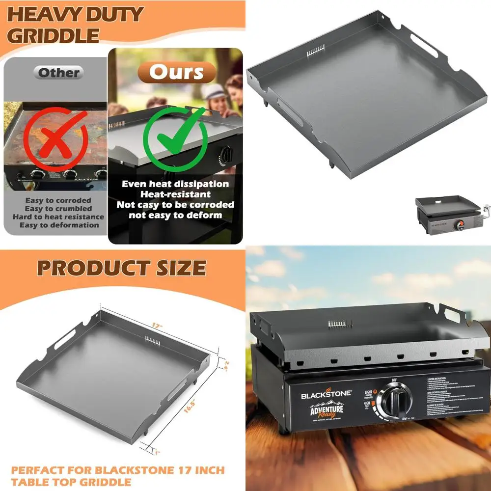 

Upgraded Heavy-Duty Steel Top for Blackstone 17 Griddle, Compatible with Models 1819 & 1832