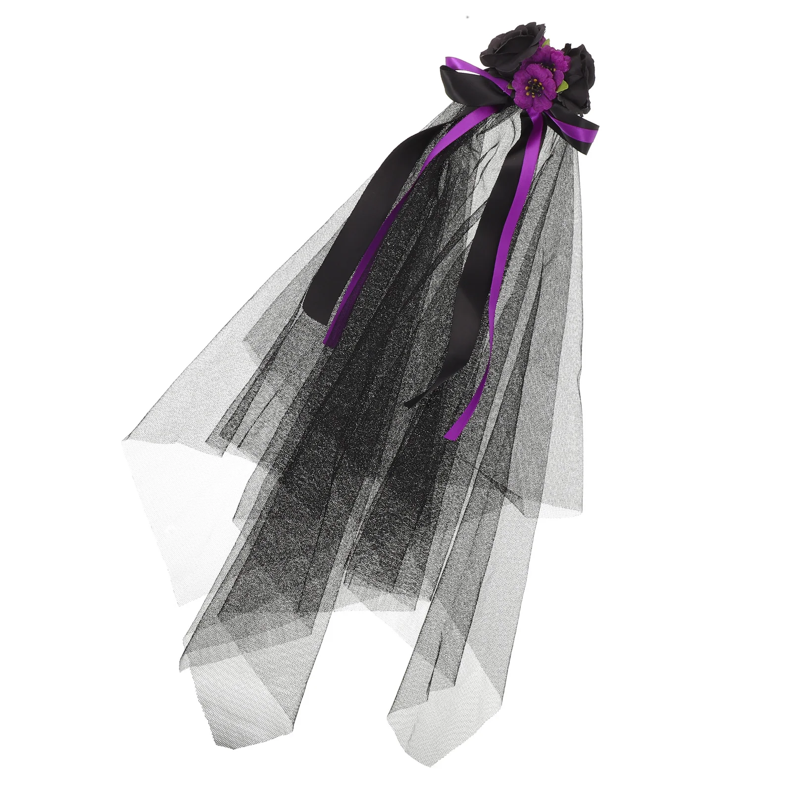 

Bow Tie Dark Witch Hair Accessories Bride Polyester Day of The Dead Floral Crown