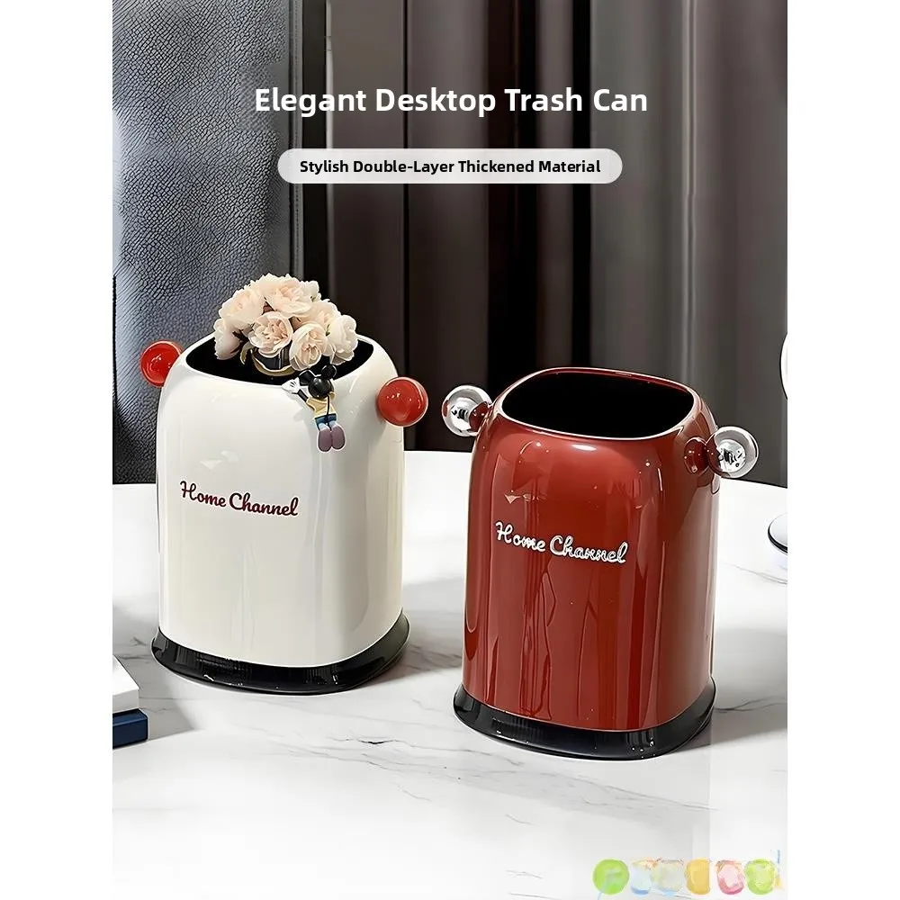 

Desktop Small Uncovered Tra Can Office Desk Student Desk High Aesthetic Value Waste Basket Hygiene Buet Long Tub ape