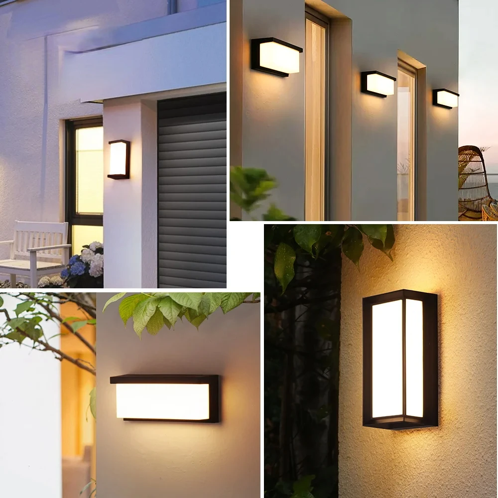 

IP65 Waterproof Outdoor LED Wall Lamp 24W AC85-265V Exterior Wall Lighting Plastic Lamp Body Warm White Porch Light Garden Light