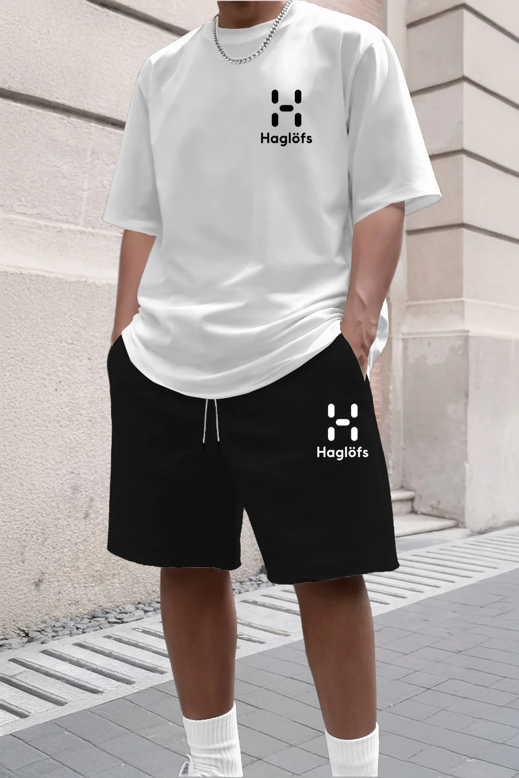 

Summer Fashion Trendy Casual Sports Two Piece Set Youth Men's Short sleeved T-shirt+Shorts Set