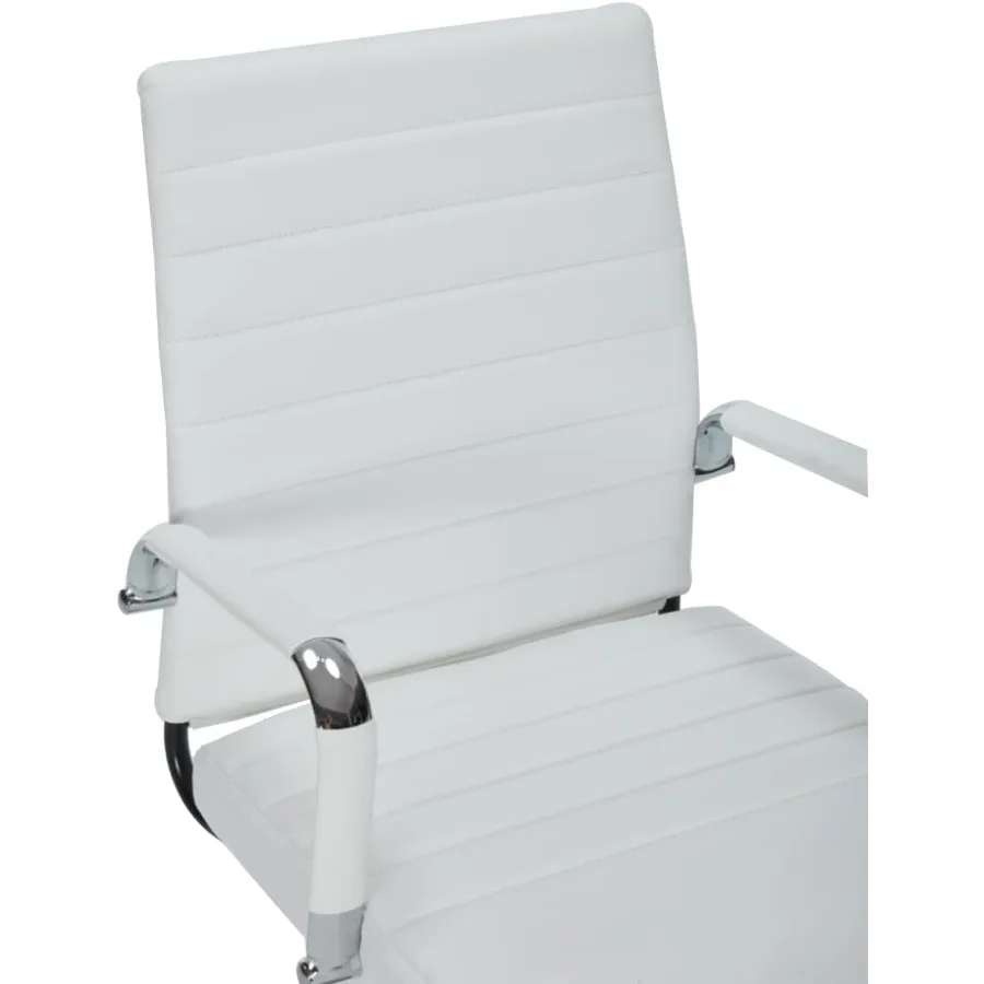 كراسي استقبال مكتب الضيوف، كرسي مكتب مكتب جلدي مريح، كرسي غرفة الاجتماعات مع قاعدة زلاجات، دعم مريح لمنتصف الظهر T #4