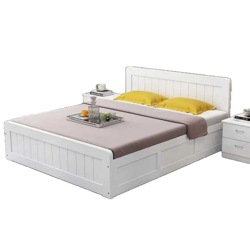 Zoning storage High box Solid wood bed Hydraulic pneumatic rod Lifting pine storage Double bed Hydraulic lifting high box bed