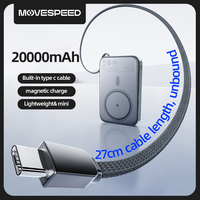 MOVESPEED S20Plus 20000mAh Magnetic Power Bank Wirelss Charge Powerbank with USB C Cable for MagSafe External Battery for iPhone