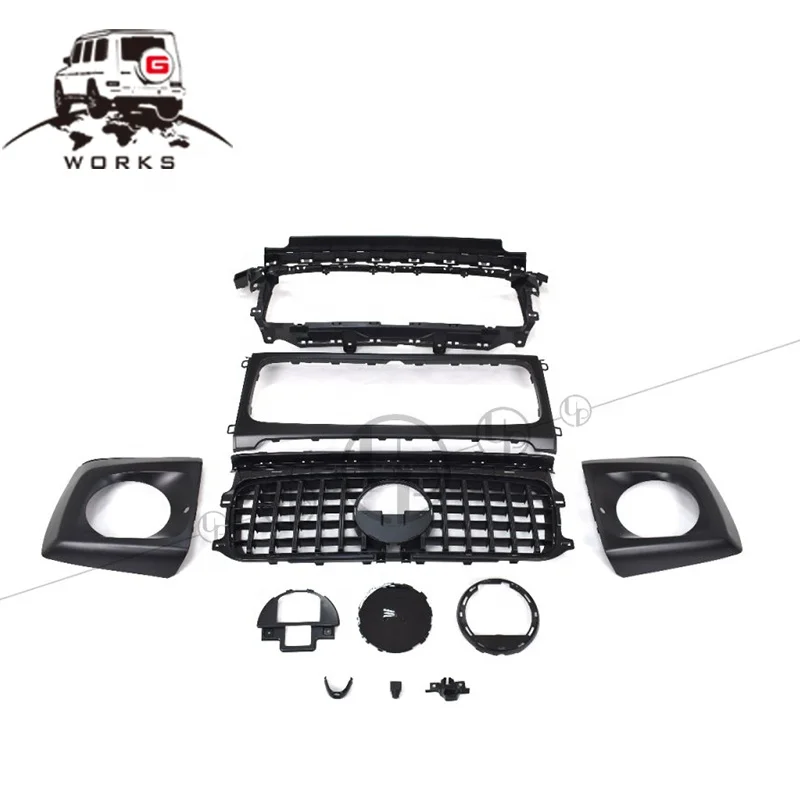 

STLF2019 Year G Class W464 G350 G500 G550 to G63 Style Front Grille and Head Lights Covers for W464
