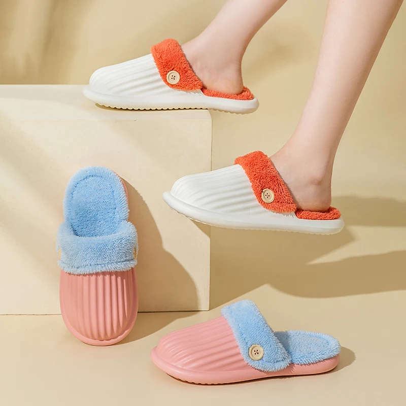 Casual Platform Fluffy Slippers Women House Designer Shoes Ladies New Fashion Popular Warm Winter Slippers Flats Indoor Footwear