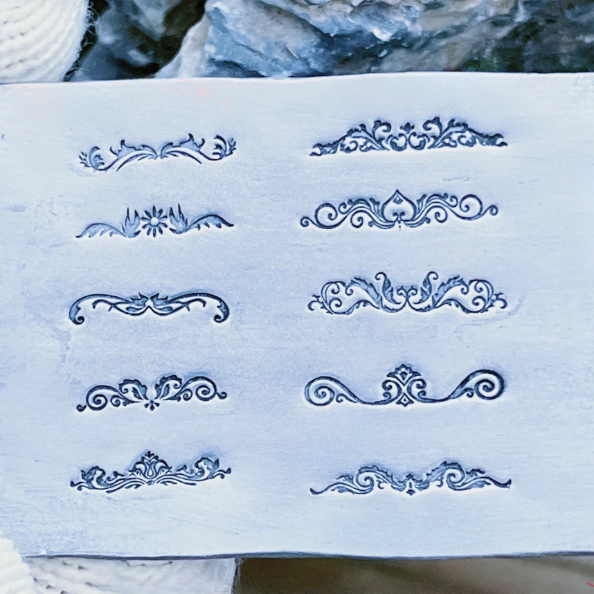 Long Flower Design Metal Embossing Stamp Jewelry Marking Punch Steel Stamps Ring Bracelet DIY Carving Puncher Custom Logo Craft
