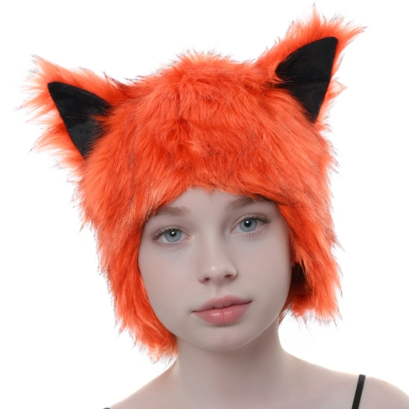 Popular Plush Ear Hat With EarFlaps For Winter Outdoor Activity Cold Weather Head Protections Halloween Headwear