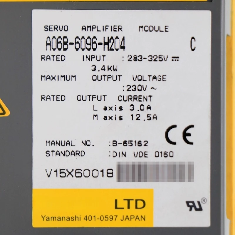 

A06B-6096-H204 H203 для сервопривода FANUC A06B-6096-H204 Сервоусилитель