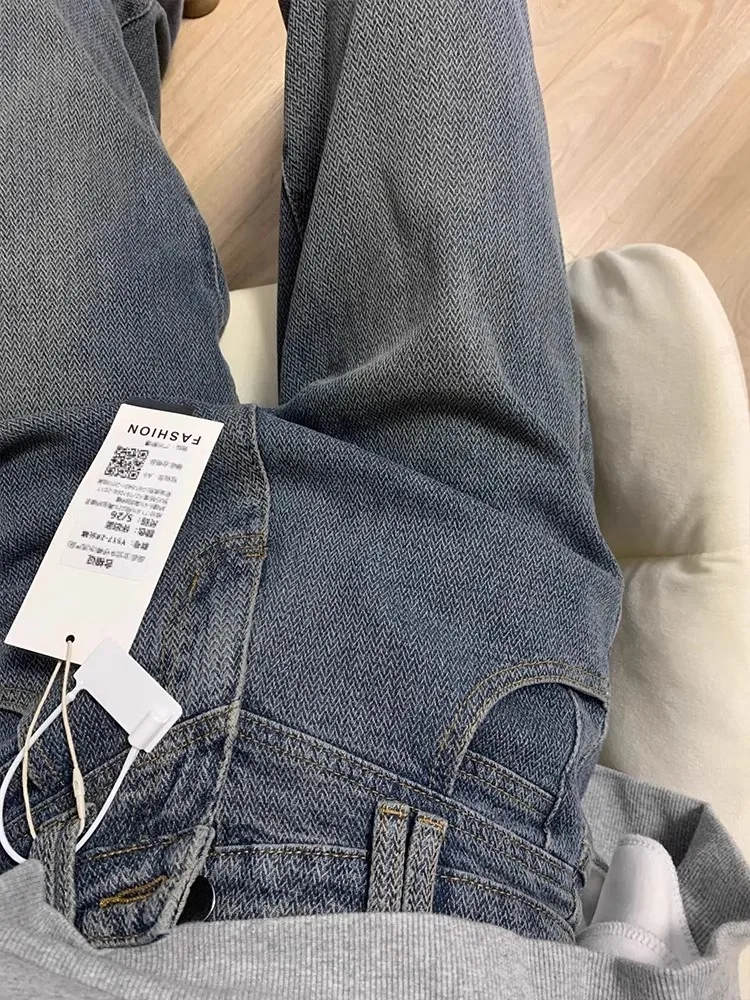 High Waist Wide Leg Straight Jeans Women's Autumn New plus Size Star  Patterned Denim Pants Hip Concealing Slimming Long T...