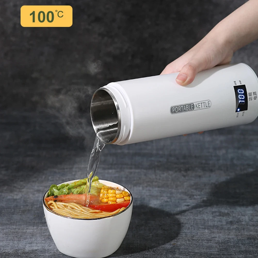 Portable Electric Kettles Cup 500ML Tea Coffee Kettle Boil Water Stewable Keep Warm Smart Temperature Control Mini Thermo Bottle