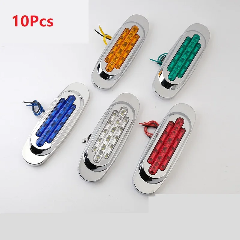 

10pcs 12V 24V External Side Marker Warning Light Clearance Lamp Turn Signal Light for Car Truck Trailer RV Lorry Caravan 16 LED