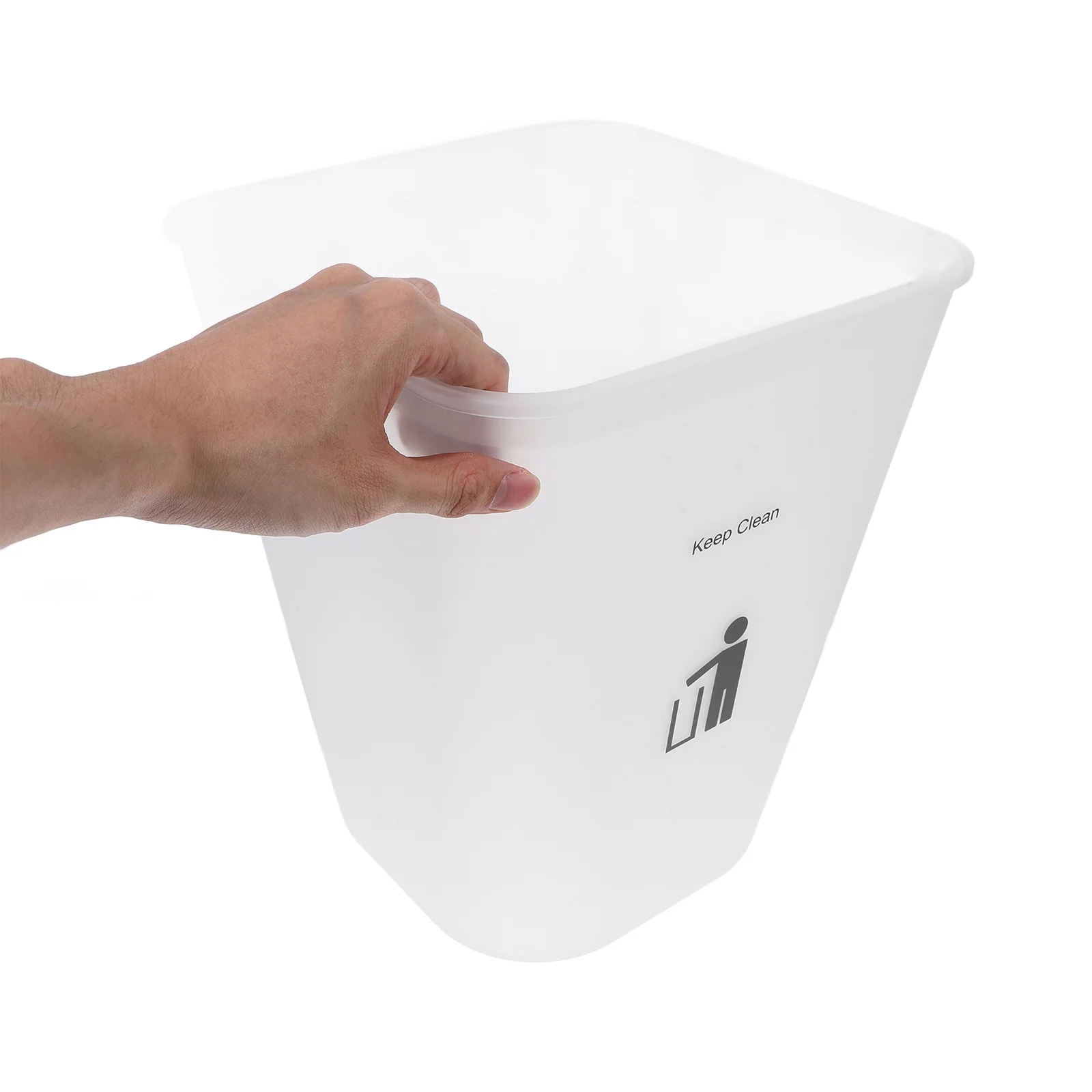 

1 set Home Trash Can 12L Plastic Rectangular Bin For Bedroom Bathroom Kitchen Office Press Ring Design Household Waste Container