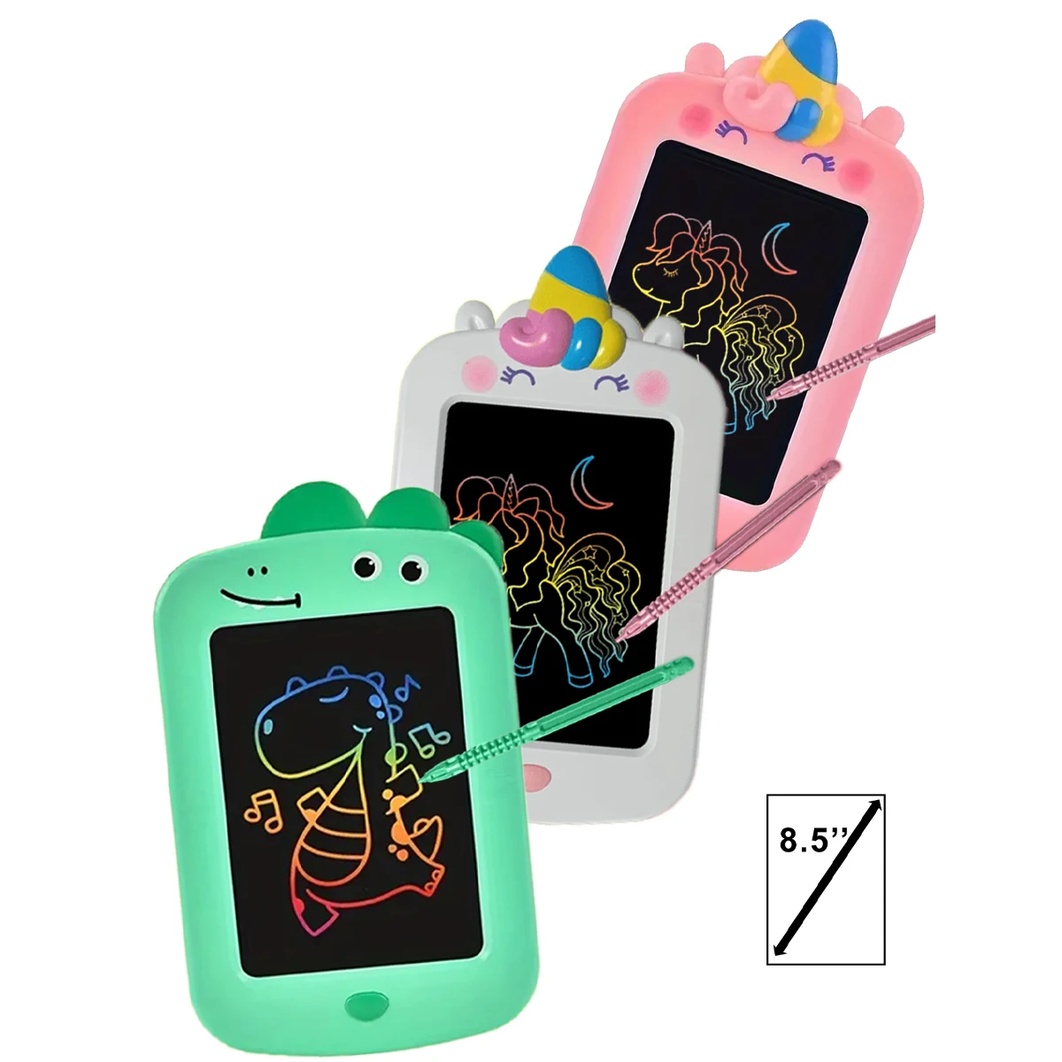어린이용 LCD 쓰기 태블릿, 다채로운 낙서 보드 그리기 태블릿, 잠금 기능, 지워지는 재사용 가능한 쓰기 패드, 8.5 인치