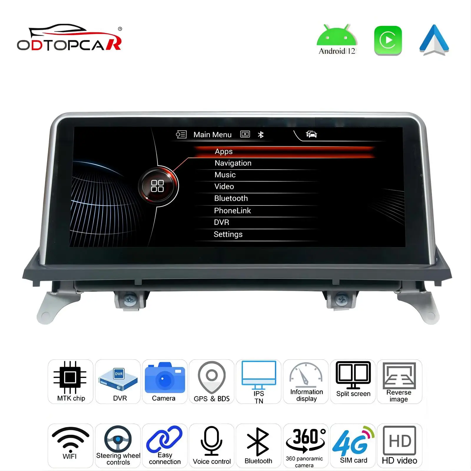 For BMW X5/X6 CIC (2011-2012) 8.8 inch Touch Screen Upgrade Android Car Multimedia System MTK Core 4G Internet 64G Storage Wifi