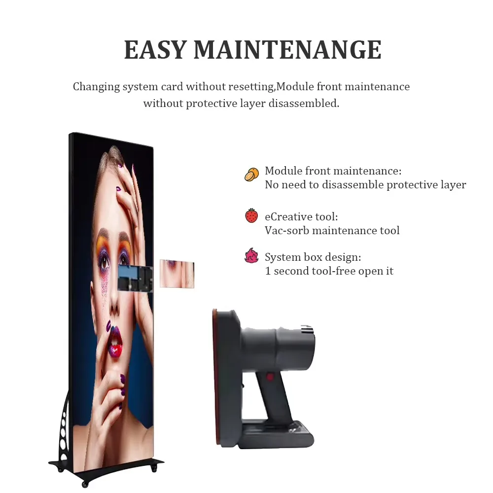Portable 32-inch floor-to-ceiling advertising display removable shopping mall LED advertising screen