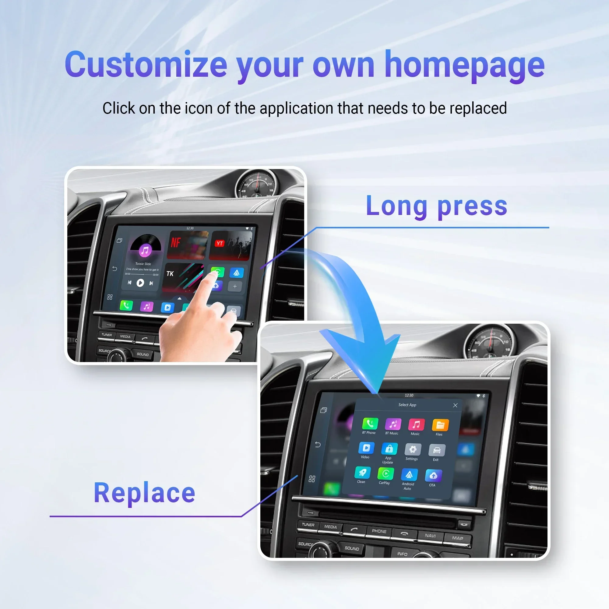 อะแดปเตอร์ OTTOCAST Play2Video Pro สำหรับ CarPlay ไร้สาย และ Android Auto ไร้สาย รองรับ Youtube Netflix IPTV อุปกรณ์เสริมในรถยนต์สำหรับ Kia Toyota