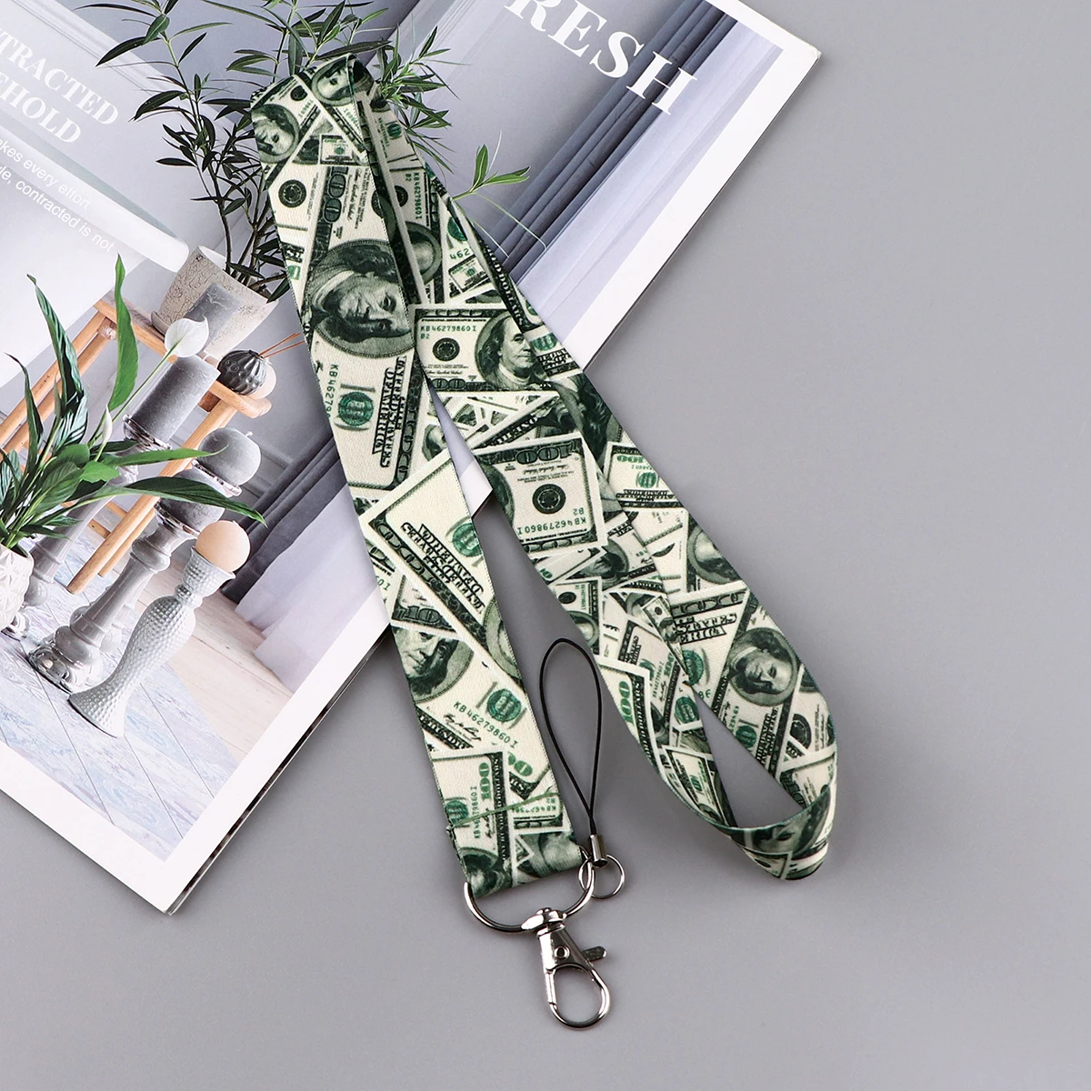 Dollar Vintage Neck Strap Keychain Lanyard Credit Card Holders Keycord Key Holder DIY Hanging Rope Phone Accessories