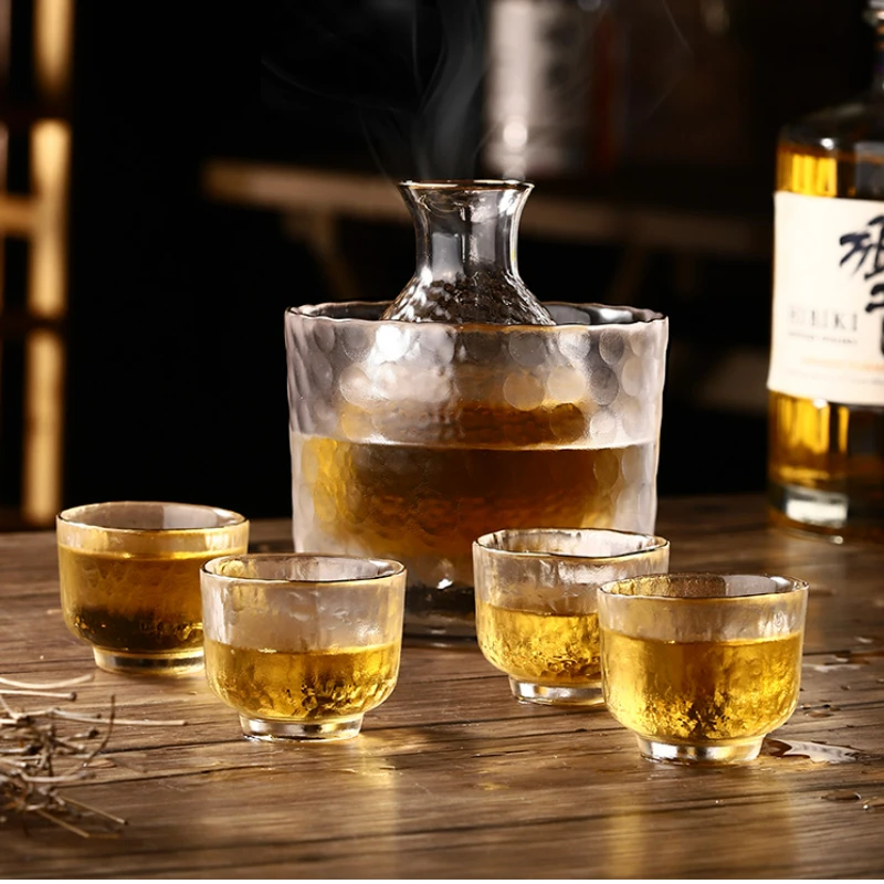 Creative Sake Glasses Cup Set Japanese Style Shot Glasses Transparent Tea Cups Wine Accessories Professional Shot Cup Set
