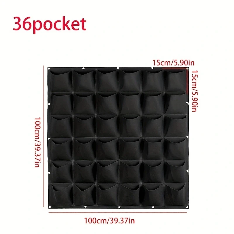 Multi-pocket Planting Bag Felt Vegetable Fruit Flowers Grow Bags for Plants Hanging Vertical Home Garden Black Plant Seeding Pot