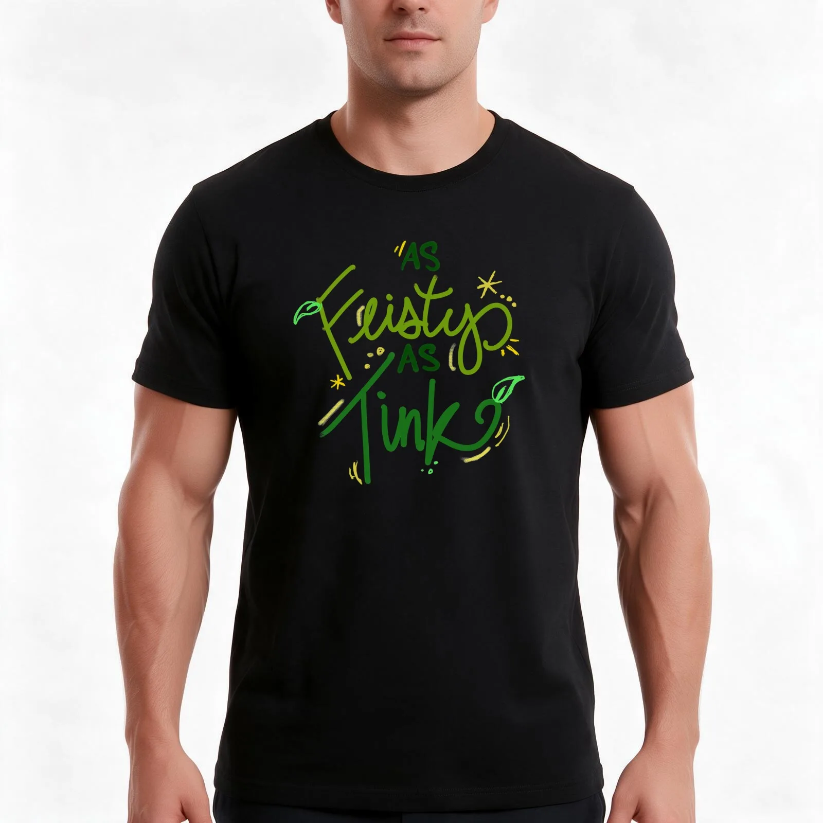 As Feisty As Tink T-Shirt, Summer Casual Cotton Tee, Oversized Streetwear Tops, Vintage Graphic Print, Loose Fit Short Sleeve