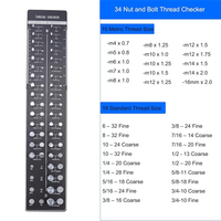 A20Q-34 Nut And Bolt Thread Checker, Nut And Bolt Identification Tool Ruler, Bolt Size And Thread Gauge Standard And Metric