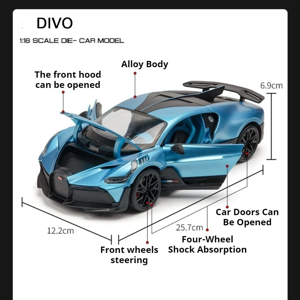 1:18 Acrylic Dust Cover DIVO 750S Valkyrie Model Toy Sports Cars Alloy Diecast Doors Opened Shock Absorption Collection Supercar