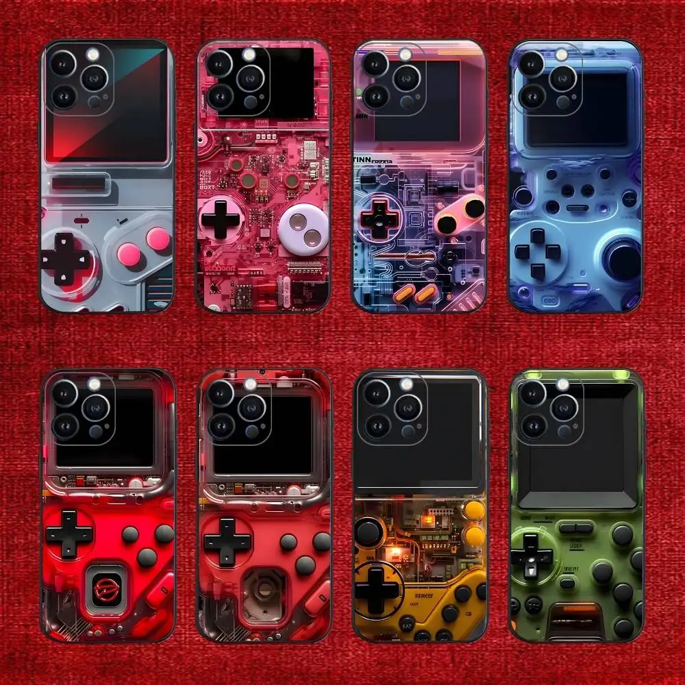 

Game consoles Phone Case For iPhone 16e,16,15,14,13,12,11,Pro,X,XS,Max,XR,Plus,Mini Soft Black Cover