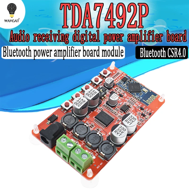 1pcs TDA7492P 50W+50W Digital Amplifier Board CSP8635 Bluetooth 4.0 Chip BT Audio Receiver Amplifier Board Module Parts