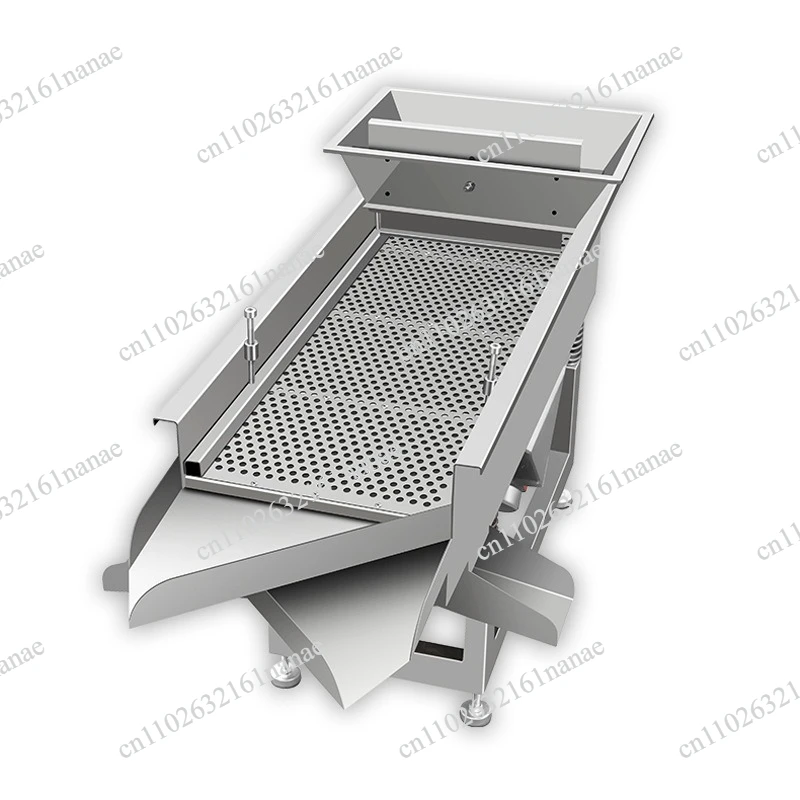 Industrial Stainless Steel Linear Vibrating Screen, Small Sifter for Lobster, Corn, Soybean, Sand, Grain & Tea 120W Dual Motor