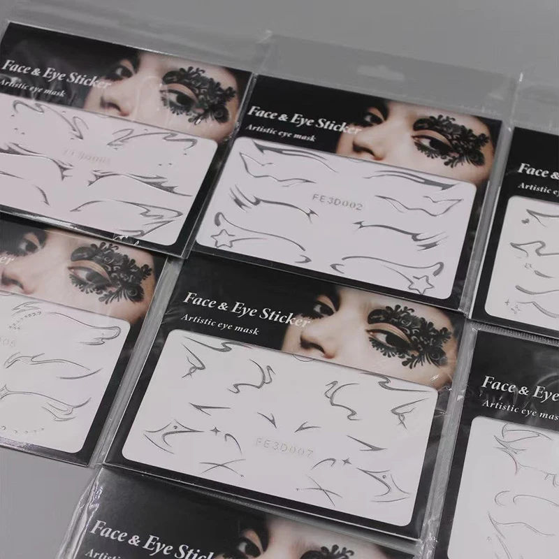 Futuristic Silver Stickers, Hollowed-Out Silver Makeup Artist Eyeshadow Stickers, Creative Makeup, Metallic Style