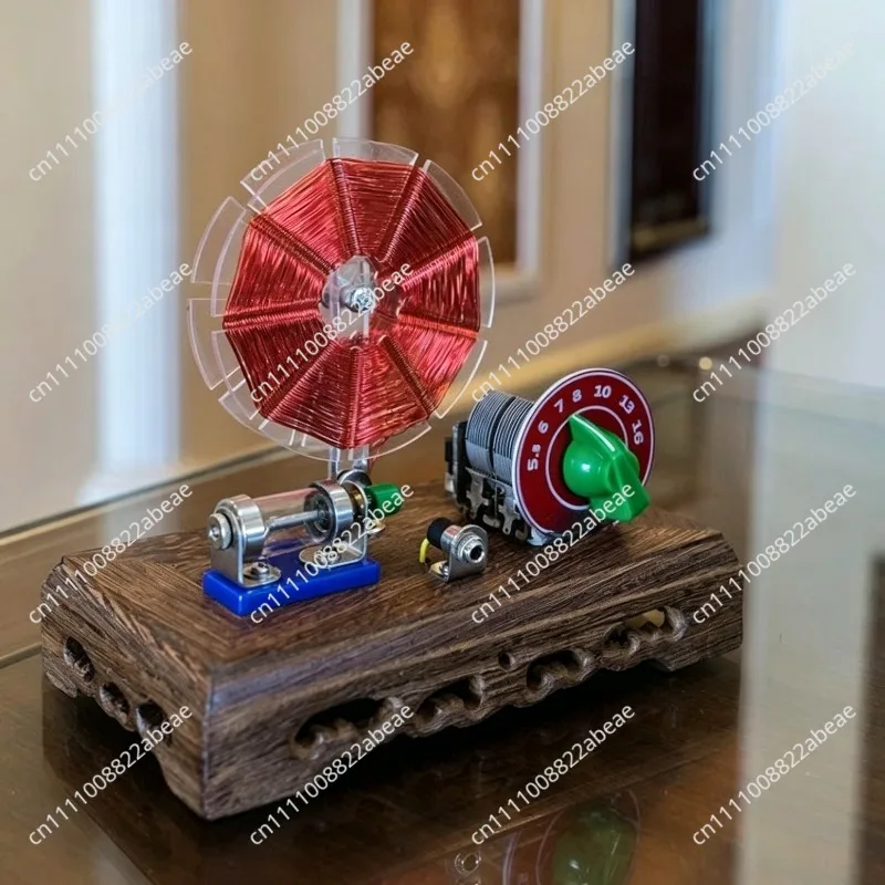 Vintage Crystal Radio Receiver Kit, Amateur Wooden Double Basket Coil with Active Mineral Detector, Wooden Base Antenna Radio