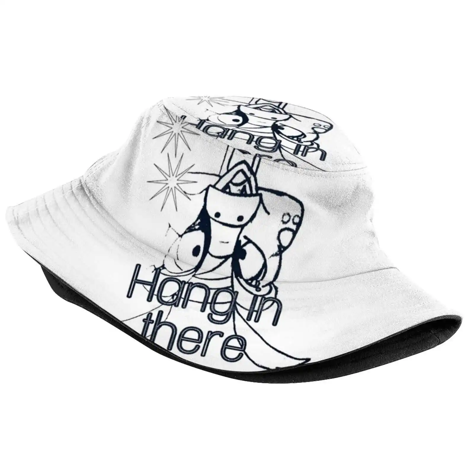 Dragon Hanging. Text - Hang In There. My Drawing Unisex Fashion Women Men Breathable Bucket Hats Dragon Hanging Text Hang In