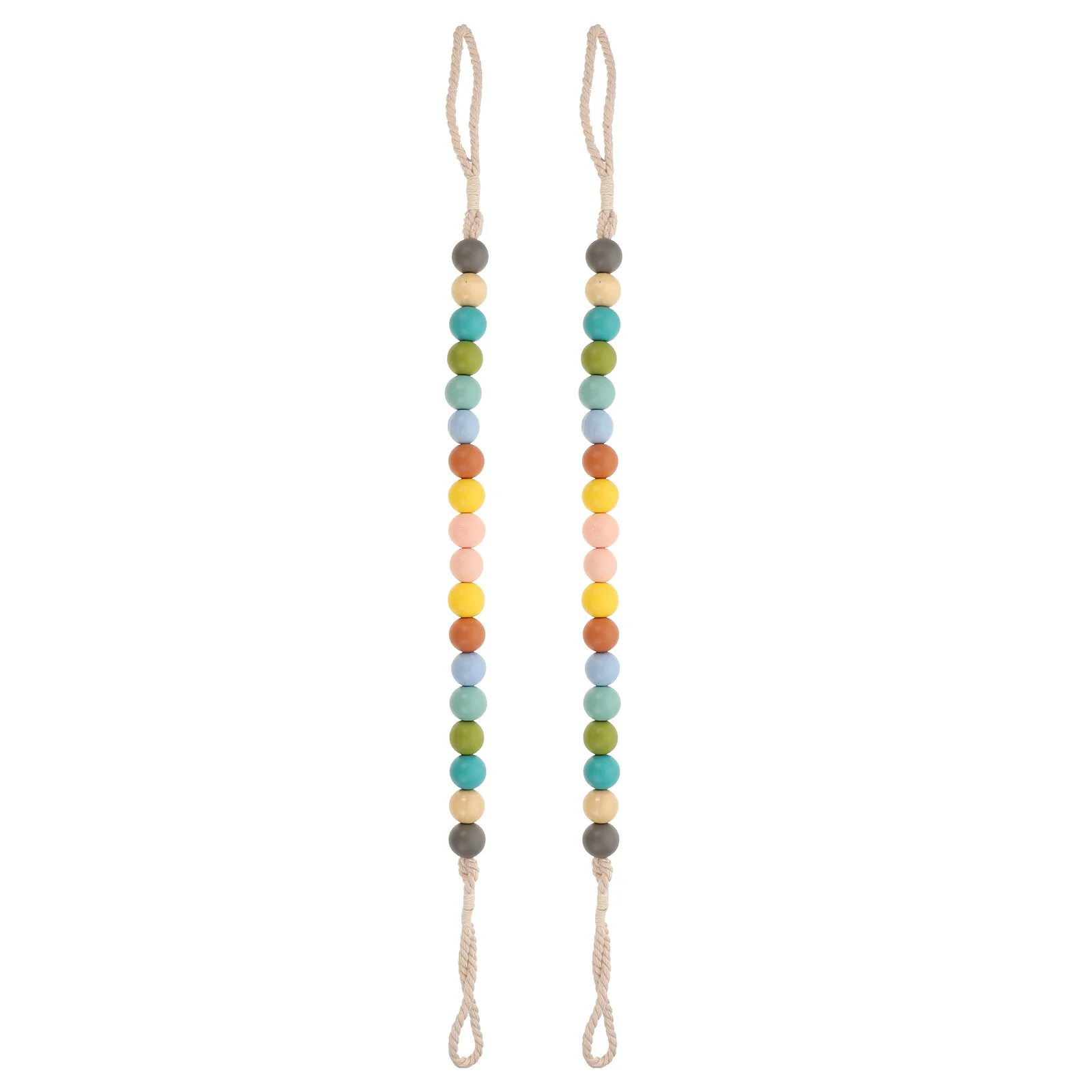 

2 Pcs Accessories Curtain Tie Curtains Wood Spacer Beads Natural Boho Beaded Tiebacks