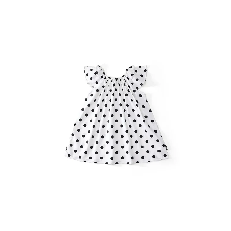 

Polka Dot Little Flutter Sleeve Girl's Dress2025Summer new style French fashionable backless sweet midi dress