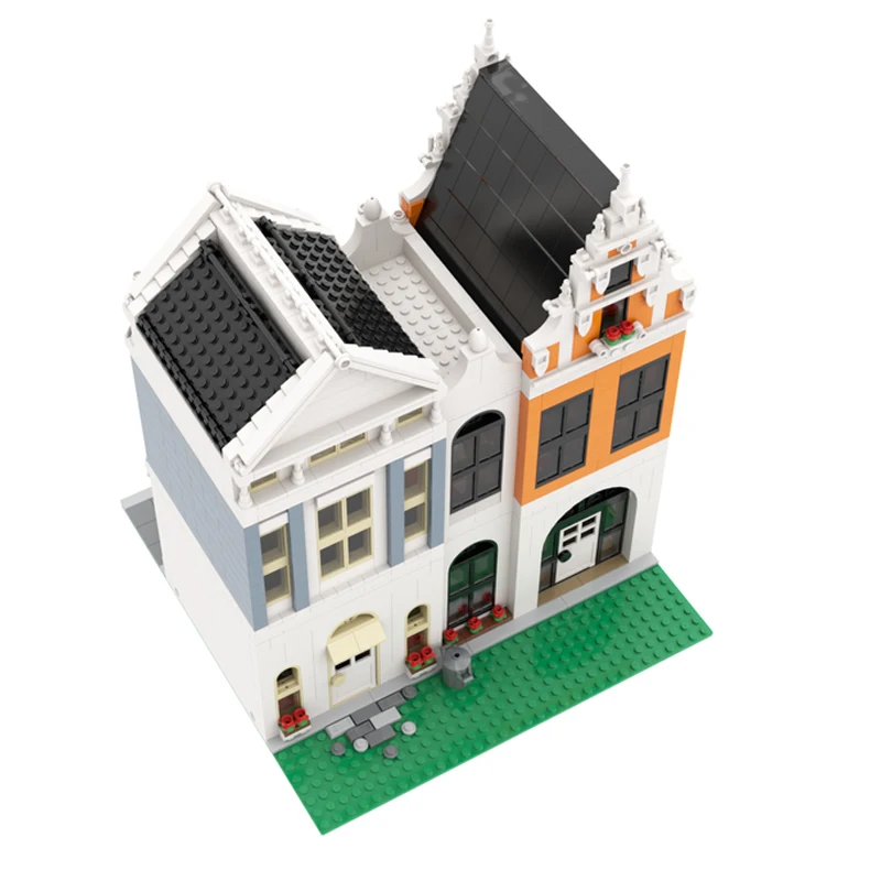 1716PCS creation expert Pizzeria and Bookshop hot selling model Moc modular house building blocks educational children'stoy gift