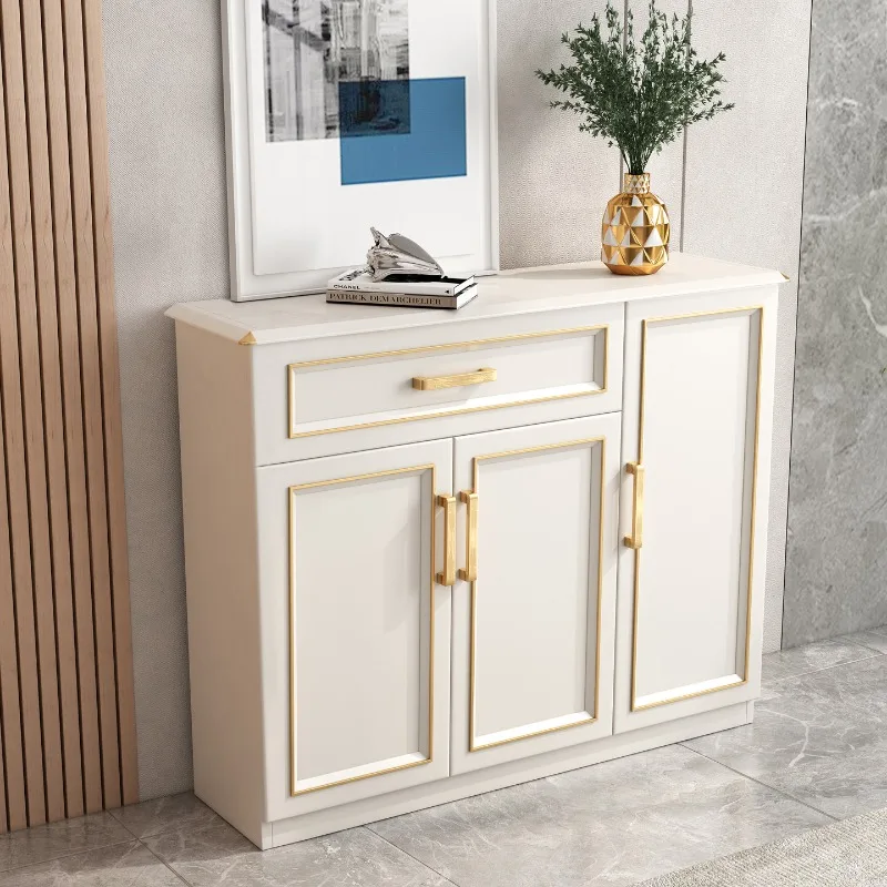 White all-aluminum alloy shoe cabinet household simple modern courtyard entrance waterproof and sunscreen outdoor balcony locker