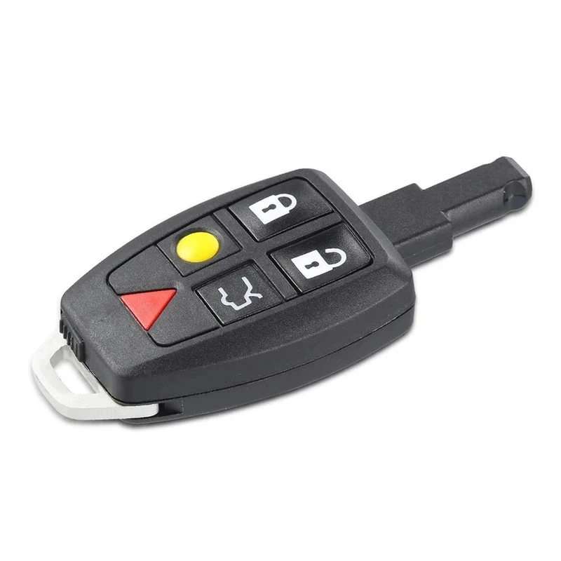 KEYECU 5 Buttons Case for Volvo C30 C70 V50 S40 2005-2013 Auto Smart Remote Control Key Shell Fob Cover 30772198 / LTQV0315TX