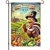 Happy Thanksgiving Turkey Garden Flag 12x18 Inch Fall Decor jjp