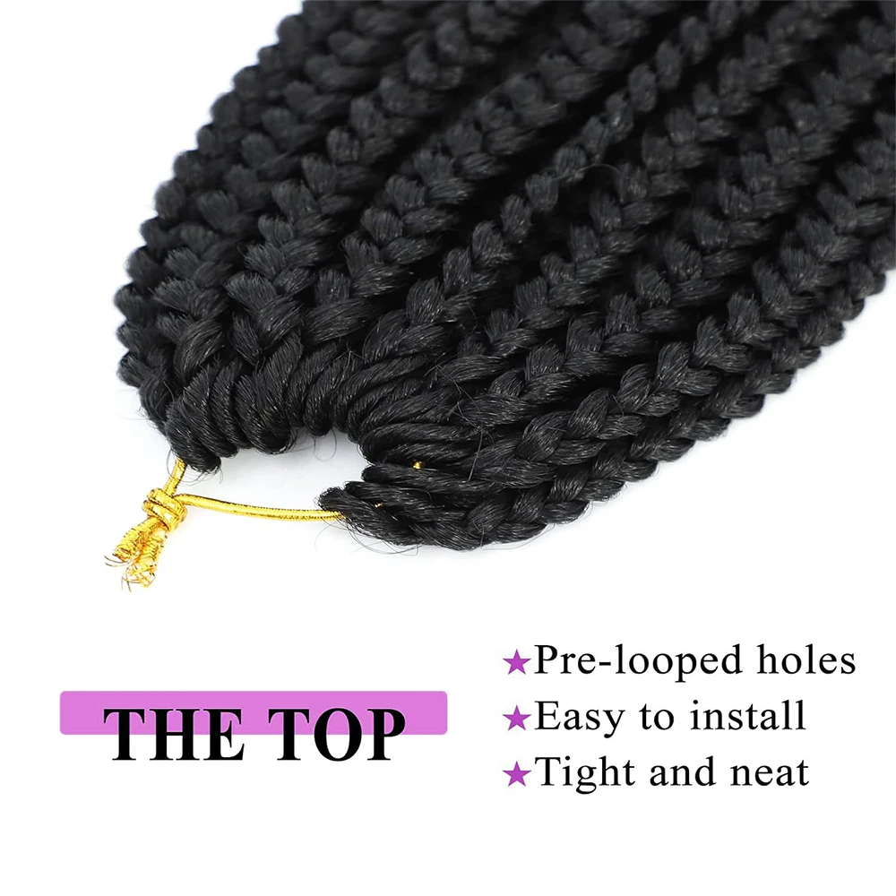 1-8 عبوات من ضفائر صندوق كروشيه 144 جدائل صندوق آلهة ضفائر شعر كروشيه صناعية شعر كروشيه مسبقًا للنساء ذوات البشرة السمراء
