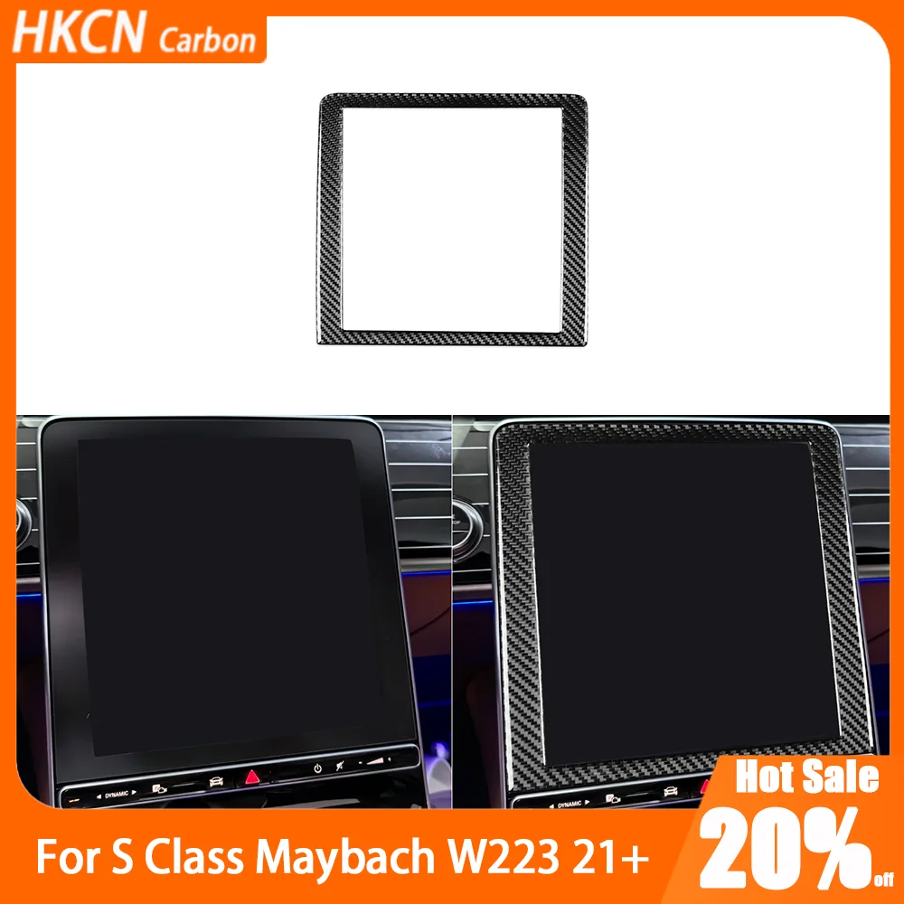 

For Maybach S Class W223 21+ Carbon Fiber Car Accessories Center Console Display Frame Interior Cover Trim Sticker Modification