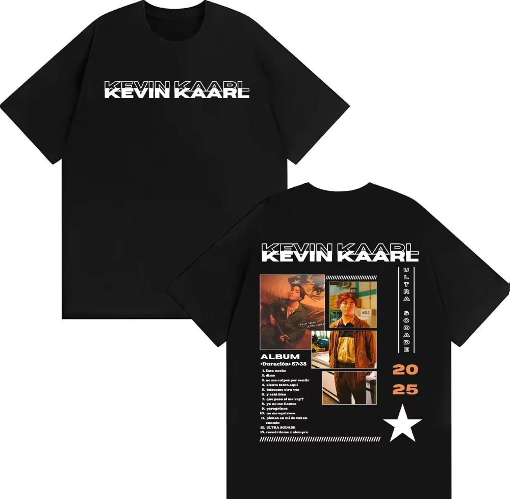 Rapper Kevin Kaarl Ultra Sodade Tour Cover T Shirt Men Women Harajuku Vintage High Street T-shirts pure Cotton Pop music T-shirt