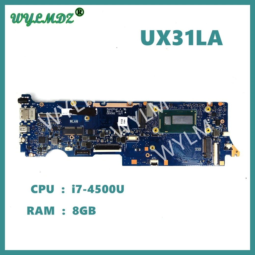 

UX31LA With i7-4500U CPU 8GB-RAM Mainboard For ASUS UX31 UX31L UX31LA UX31LAA BX31LA Laptop Motherboard 100% Tested OK