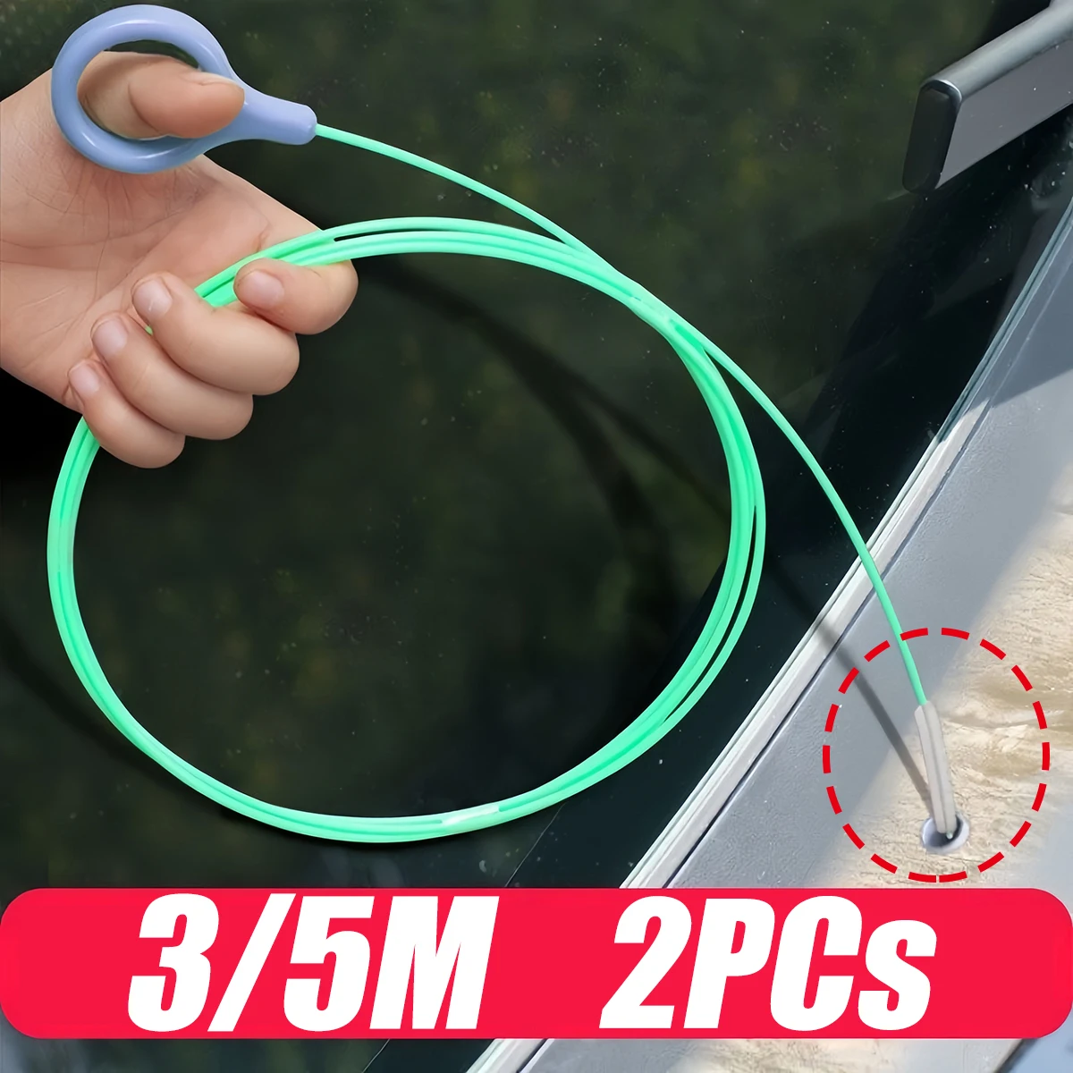 3-5m Drain Hole Cleaning Brush Flexible Car Drain Dredge Sunroof Cleaning Scrub Brush Tool Accessories Skylight Drain Pipe Brush
